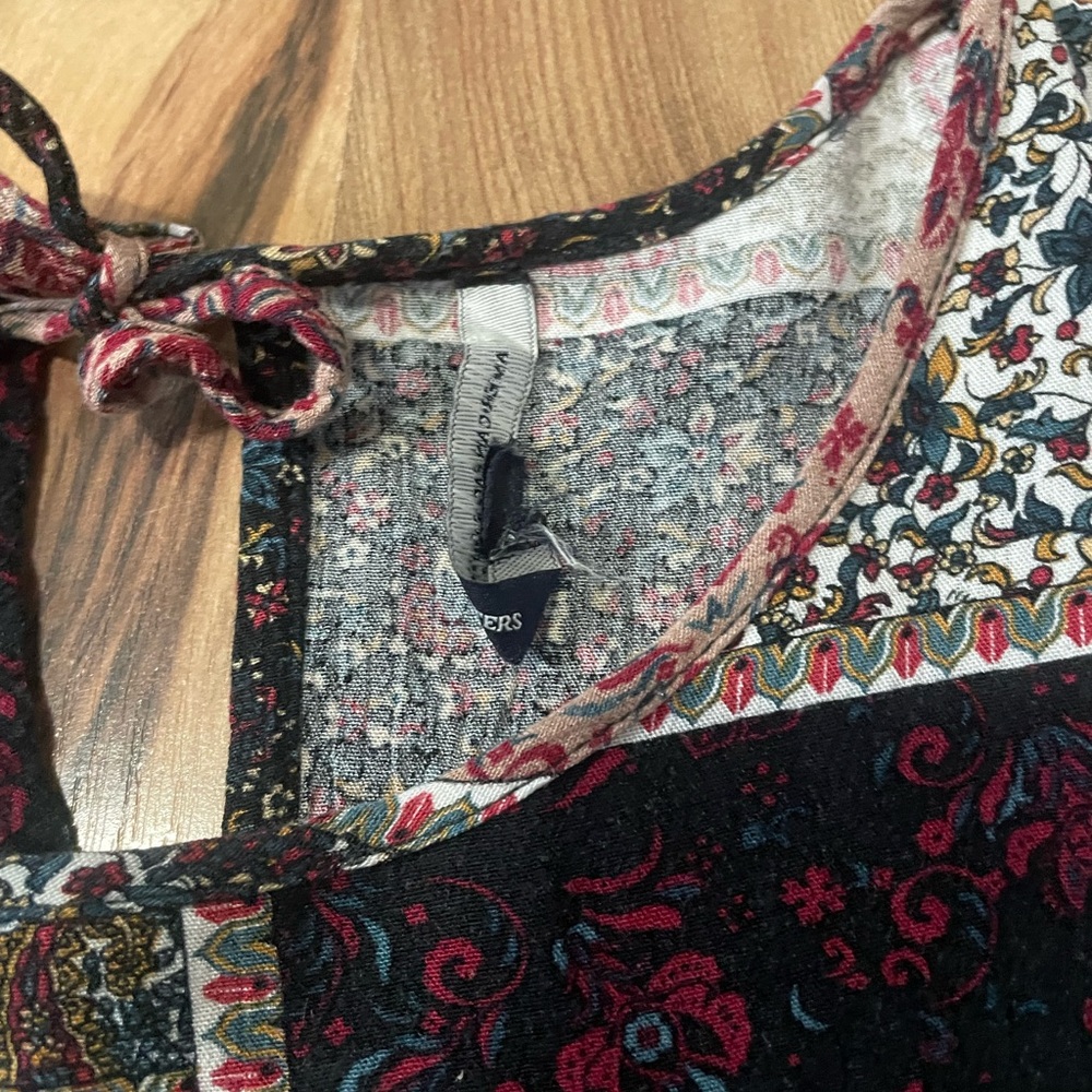 American Eagle Bell Sleeve Patchwork Swing Dress … - image 5